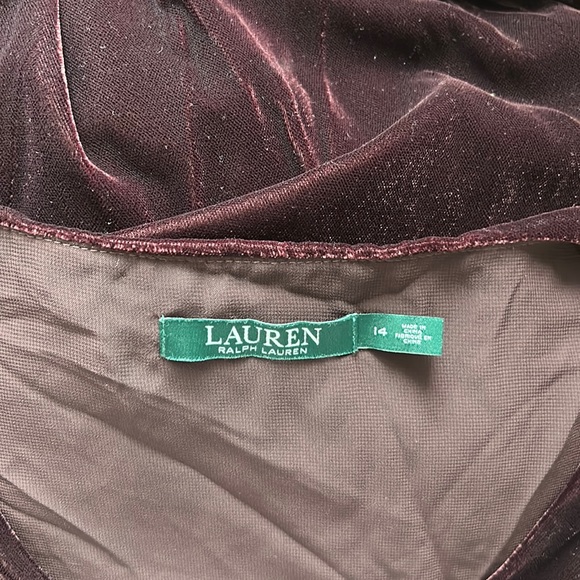 LAUREN RALPH LAUREN VELVET DRESS SIZE 14 MSRP $175.00 NWT - Picture 10 of 11